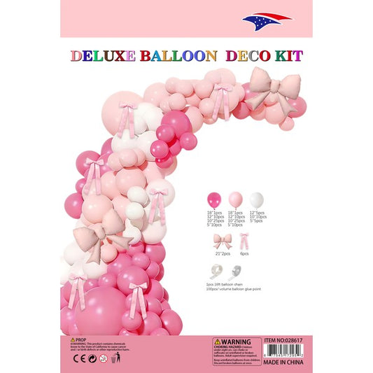 Coquette bow deluxe balloon garland decoration kit