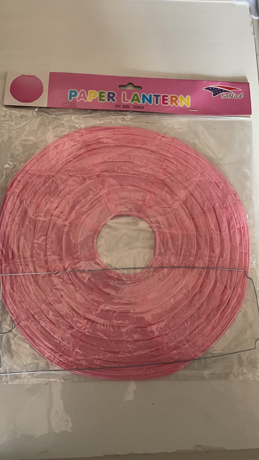 12" Paper paper lantern Light Pink