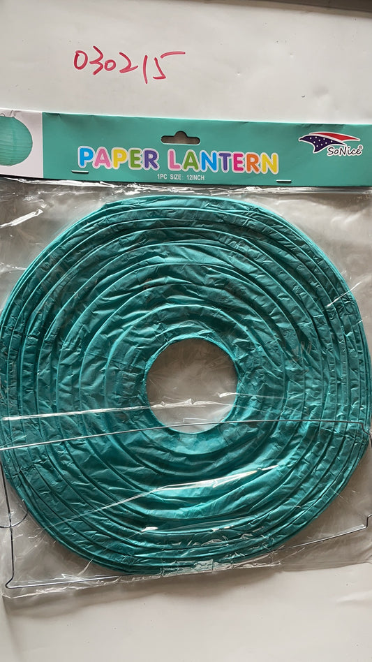 12" Paper Lantern Turquoise