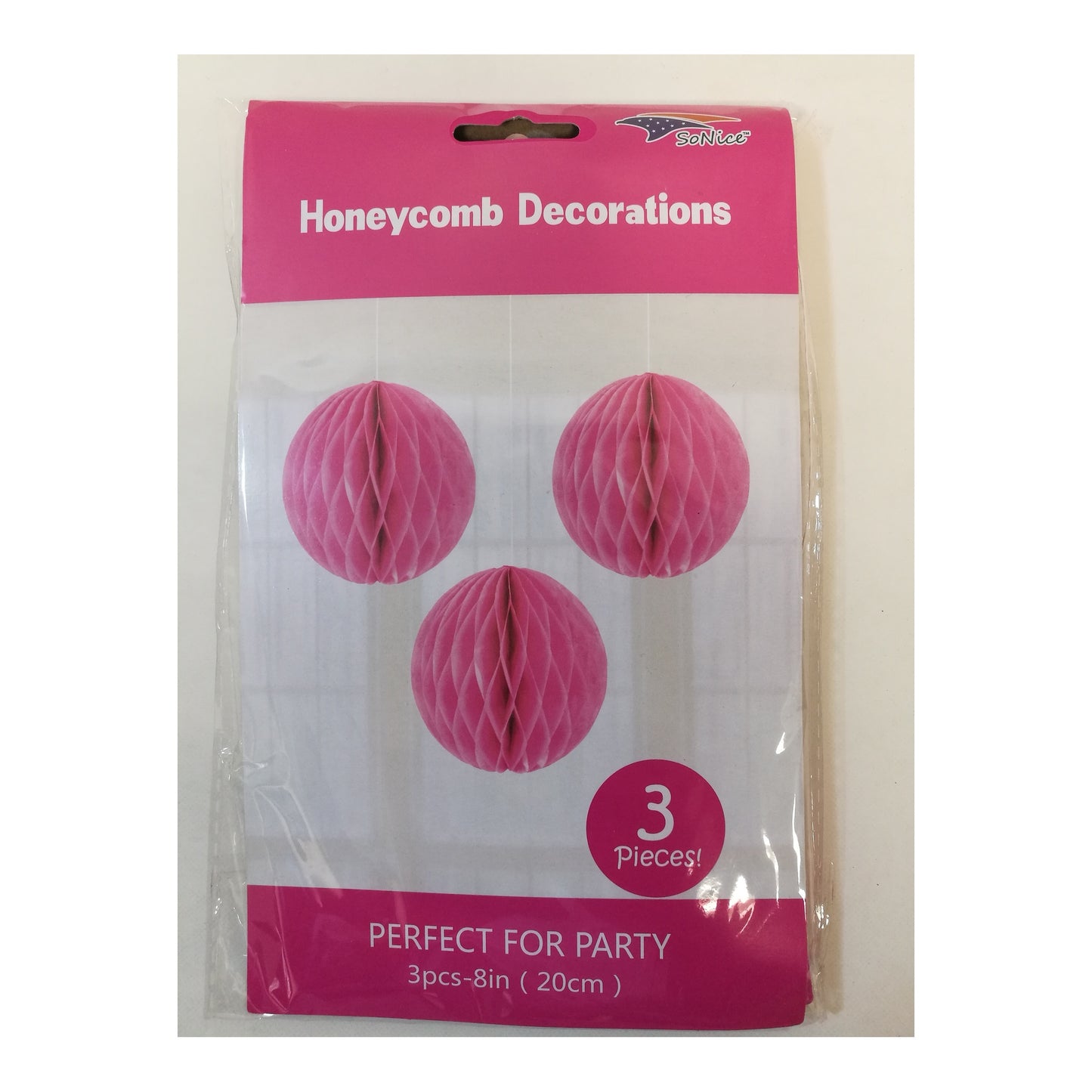 3Pcs 8"Honeycomb Fuchsia 120Set/Cs