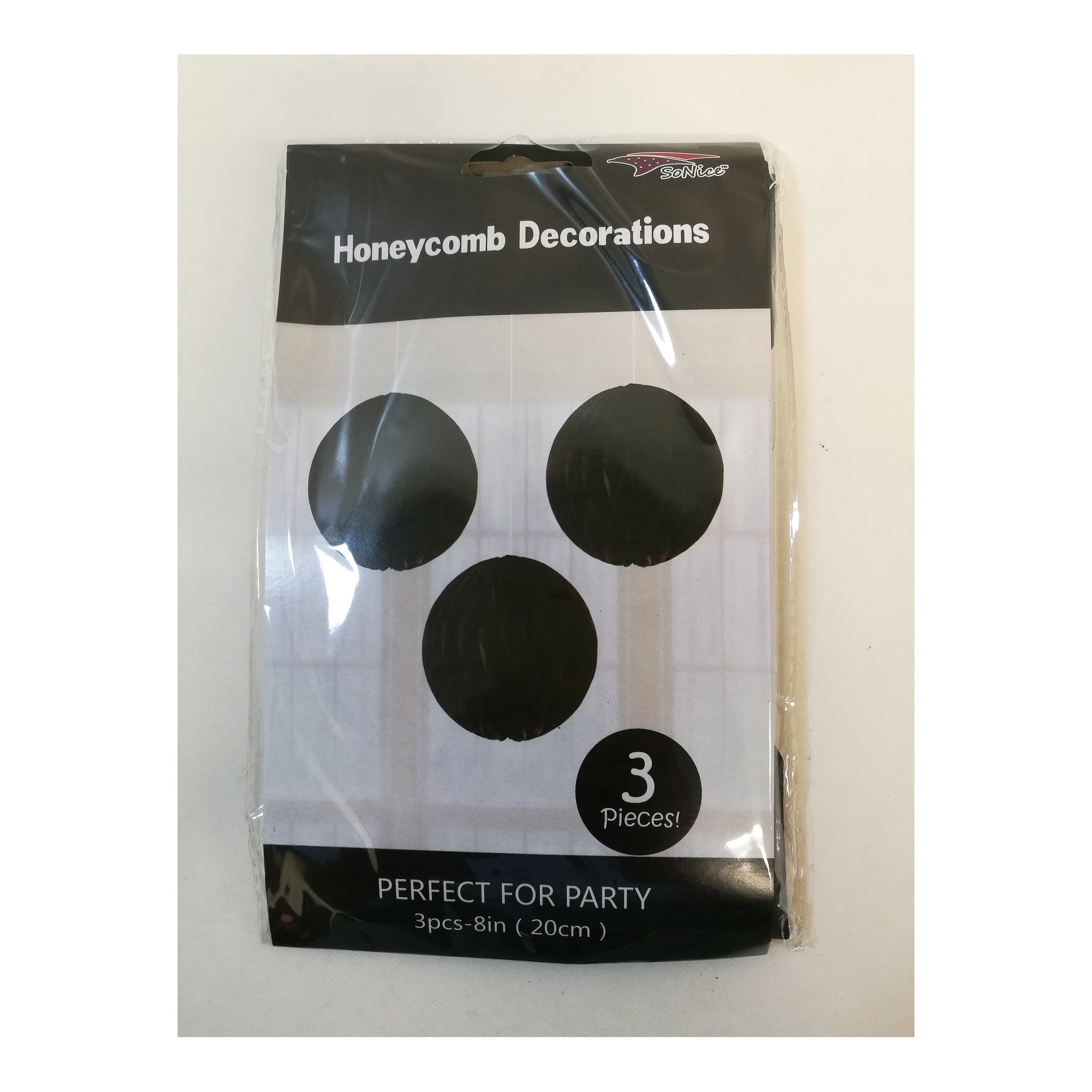 3Pcs 8"Honeycomb Black 120Set/Cs