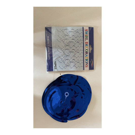 Foil Swirls Royal Blue 12 ct