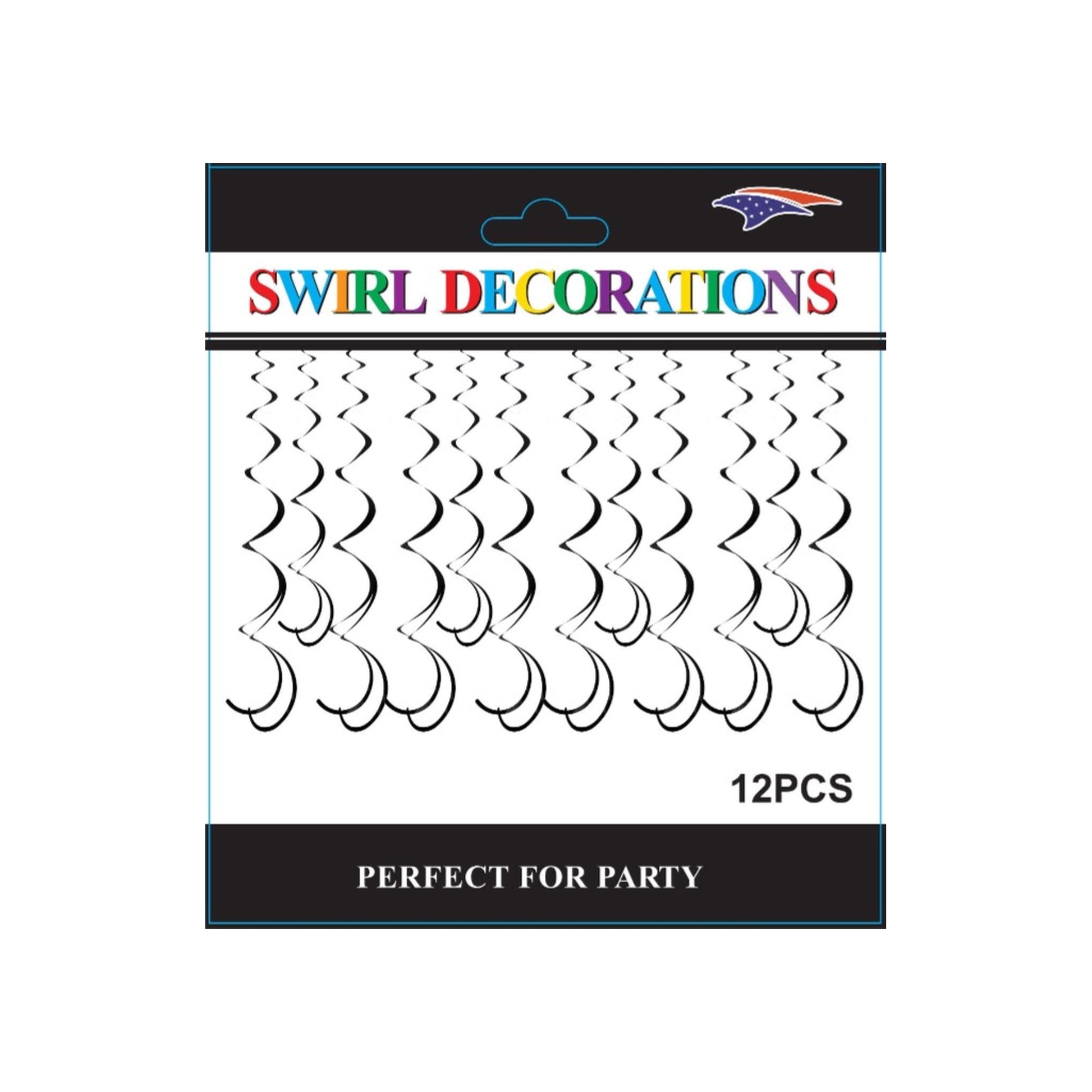 Foil Swirls Black 12 ct 120 Card/Cs
