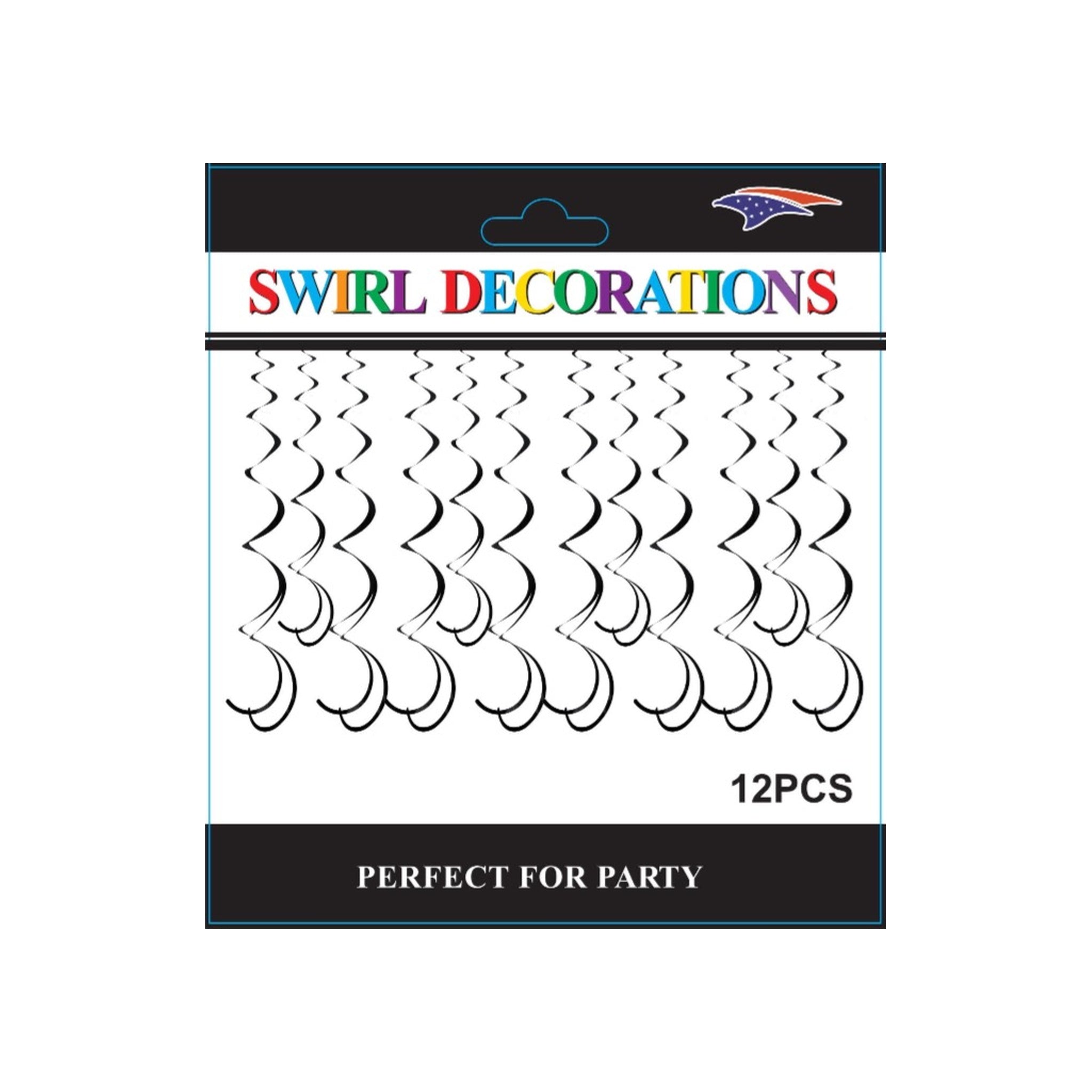Foil Swirls Black 12 ct 120 Card/Cs