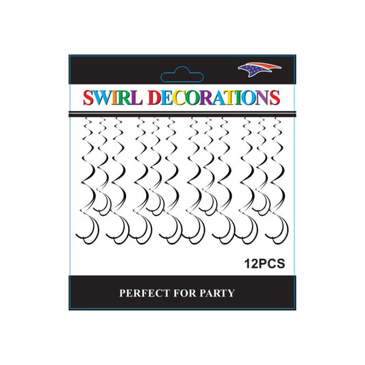 Foil Swirls Black 12 ct 120 Card/Cs
