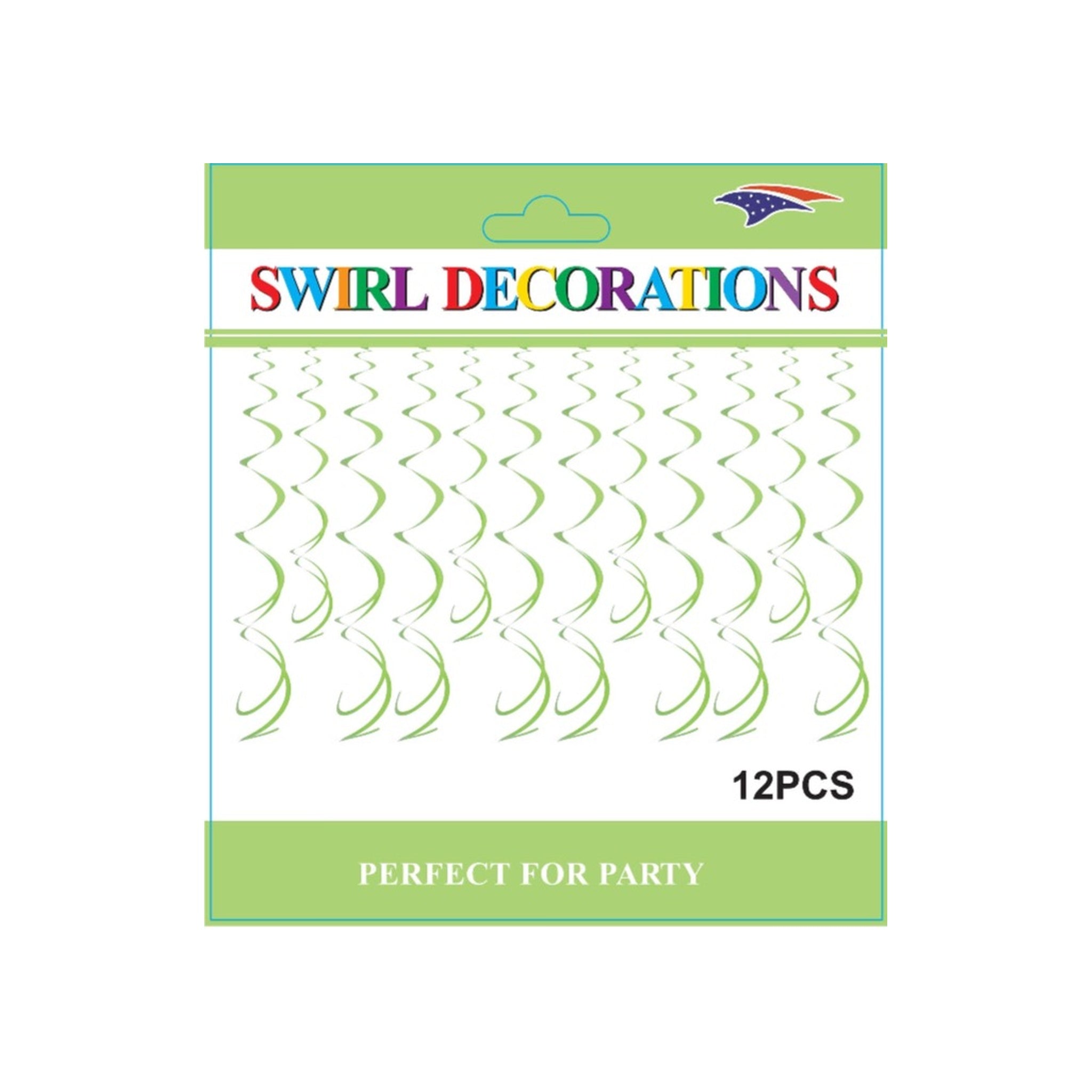 Foil Swirls Lime Green 12 ct 120 Card/Cs