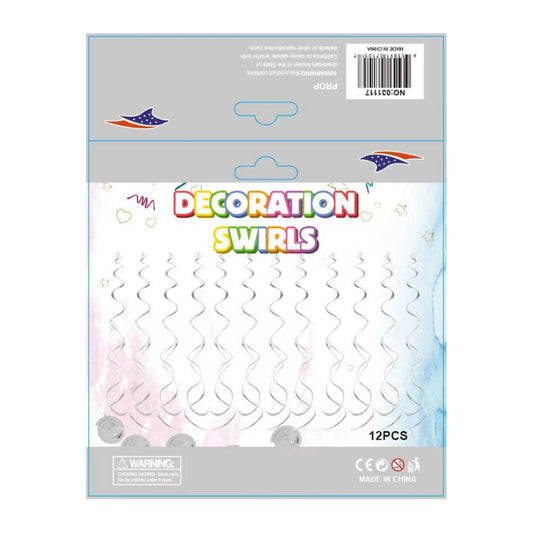 Foil Swirls Silver 12 ct 240 Card/Cs