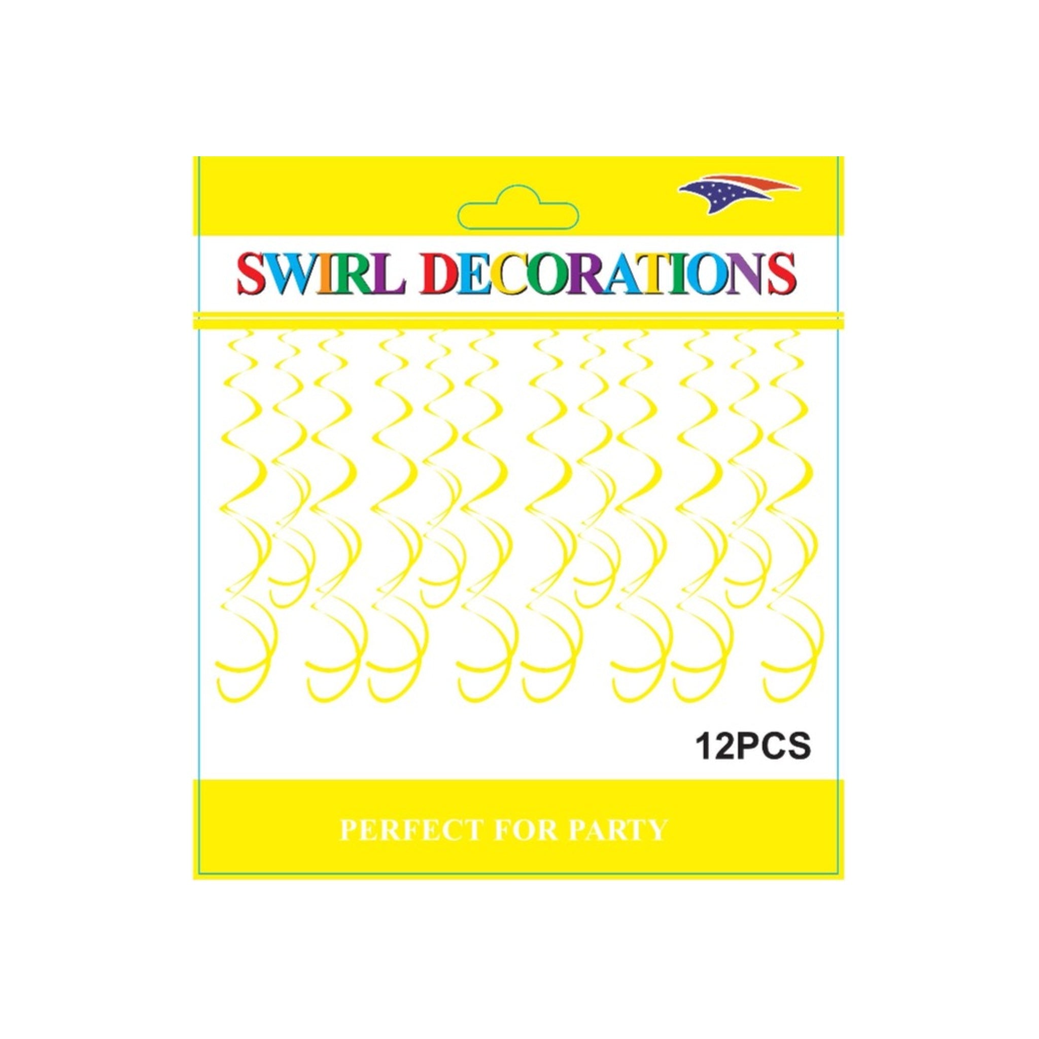 Foil Swirls Yellow 12 ct 120 Card/Cs