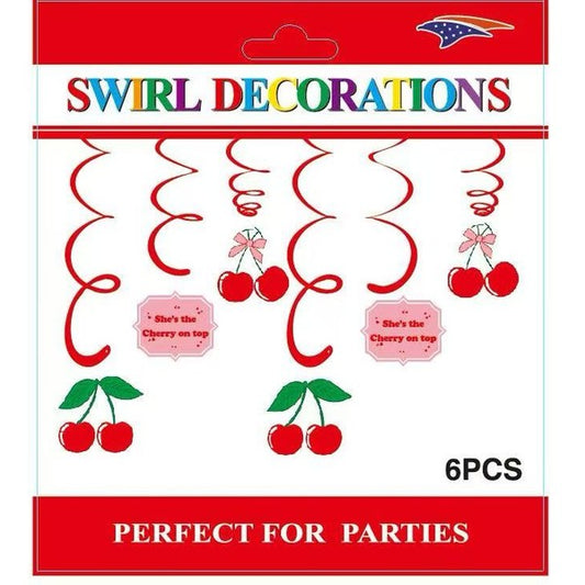 Cherry Swirl Decoration 6pc