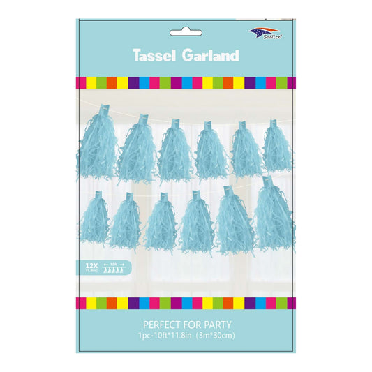 12Ft Tassel Galand Light Blue 120Set/Cs