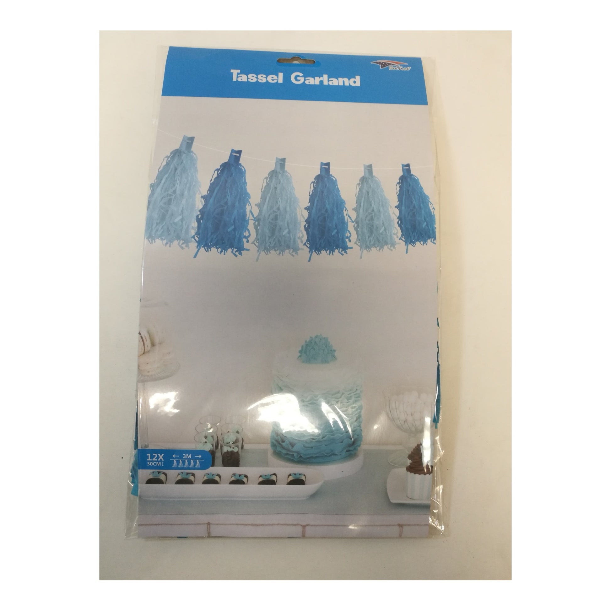 12Ft Tassel Garland Light Blue/Turqouis