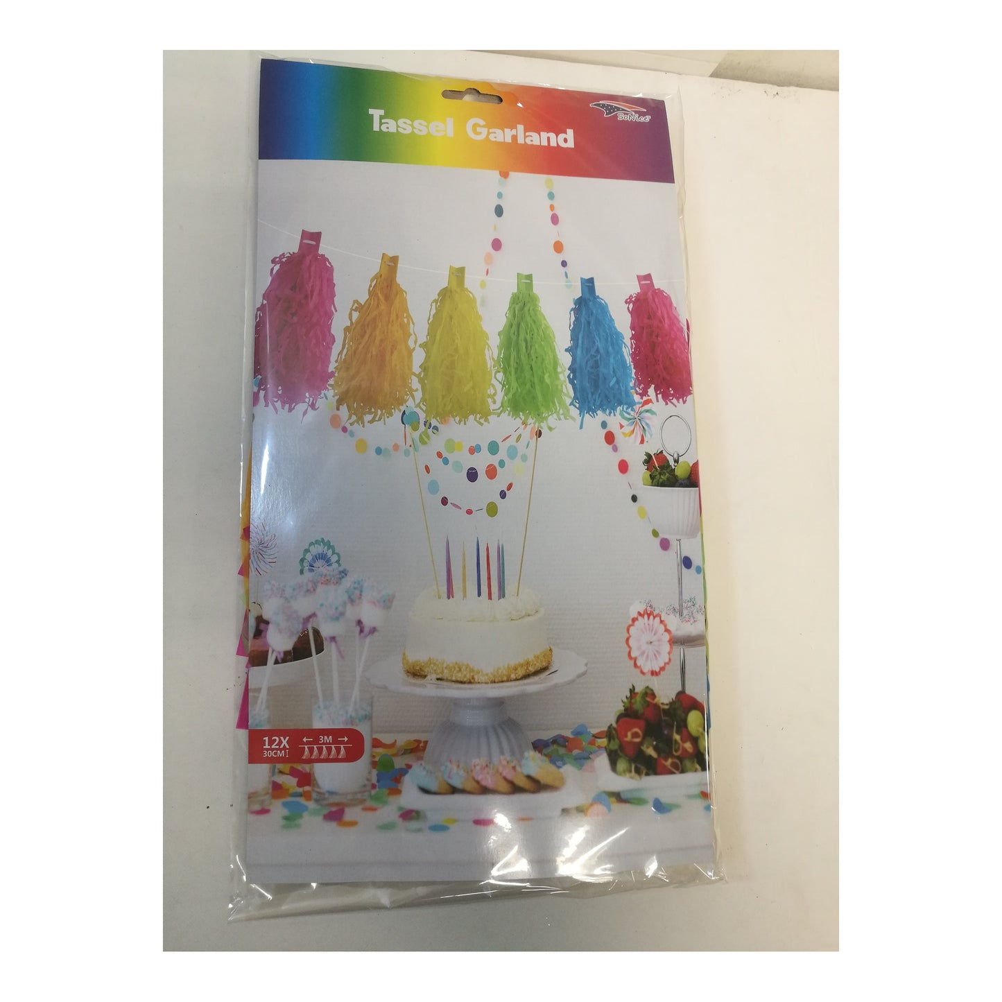12Ft Tassel Garland Rainbow