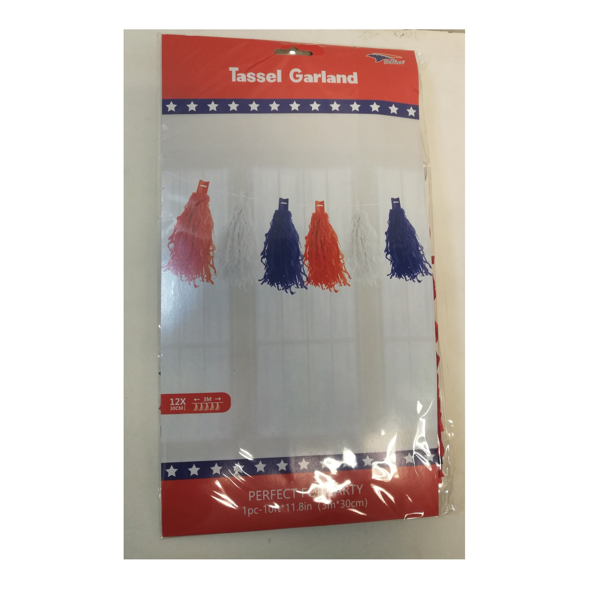 Tissue Garland Red/White/Blue