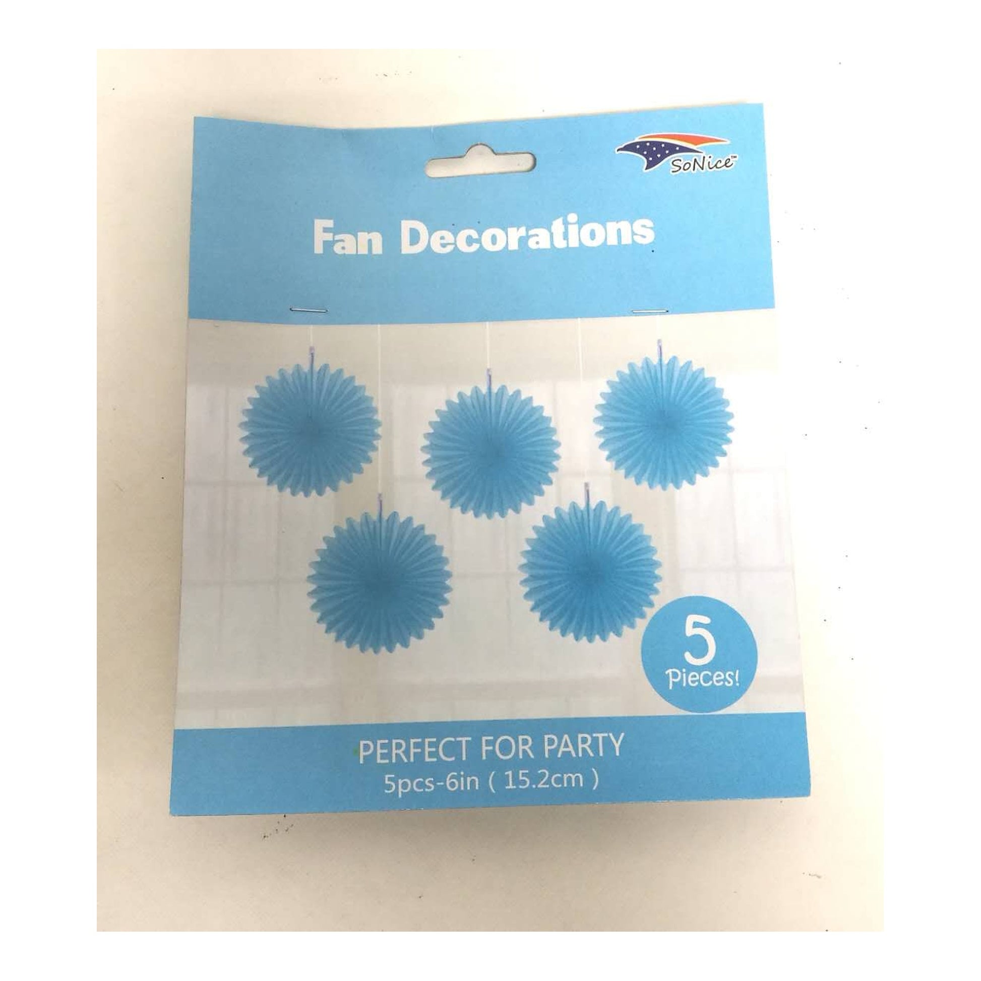 (c) Tissue Fans Light Blue 5ct