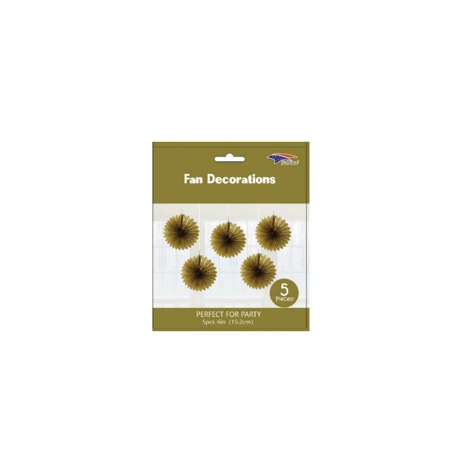 (c) Tissue Fans Metallic Gold 5ct