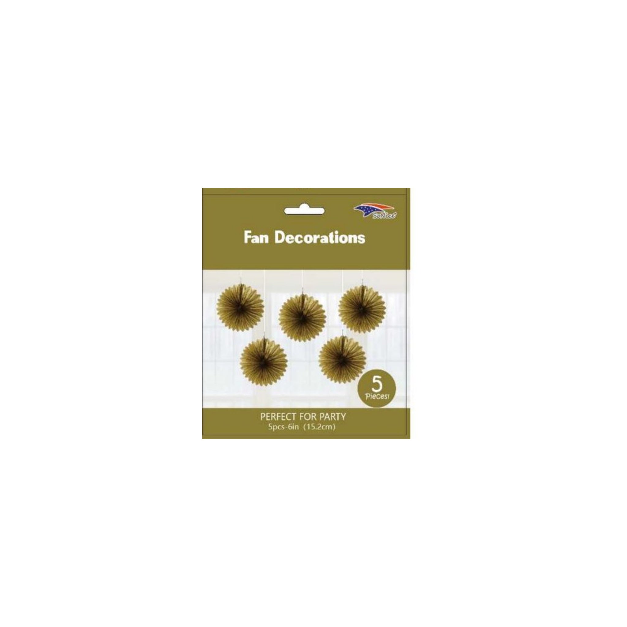 (c) Tissue Fans Metallic Gold 5ct