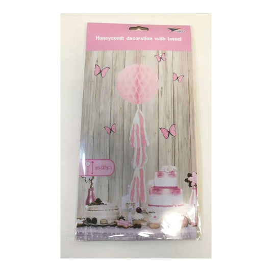 (c) Honeycomb + Tassel Pink
