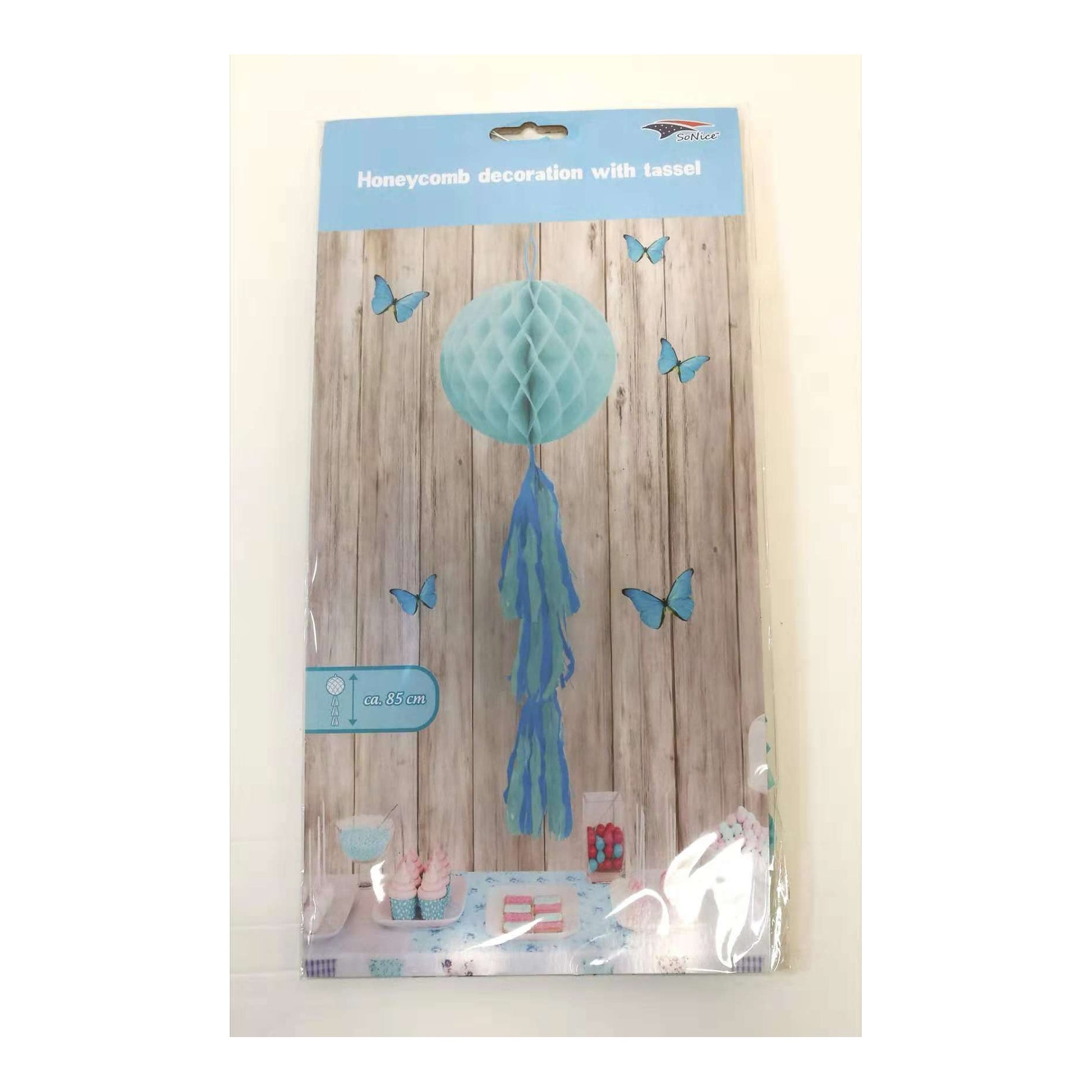 (c) Honeycomb + Tassel Blue