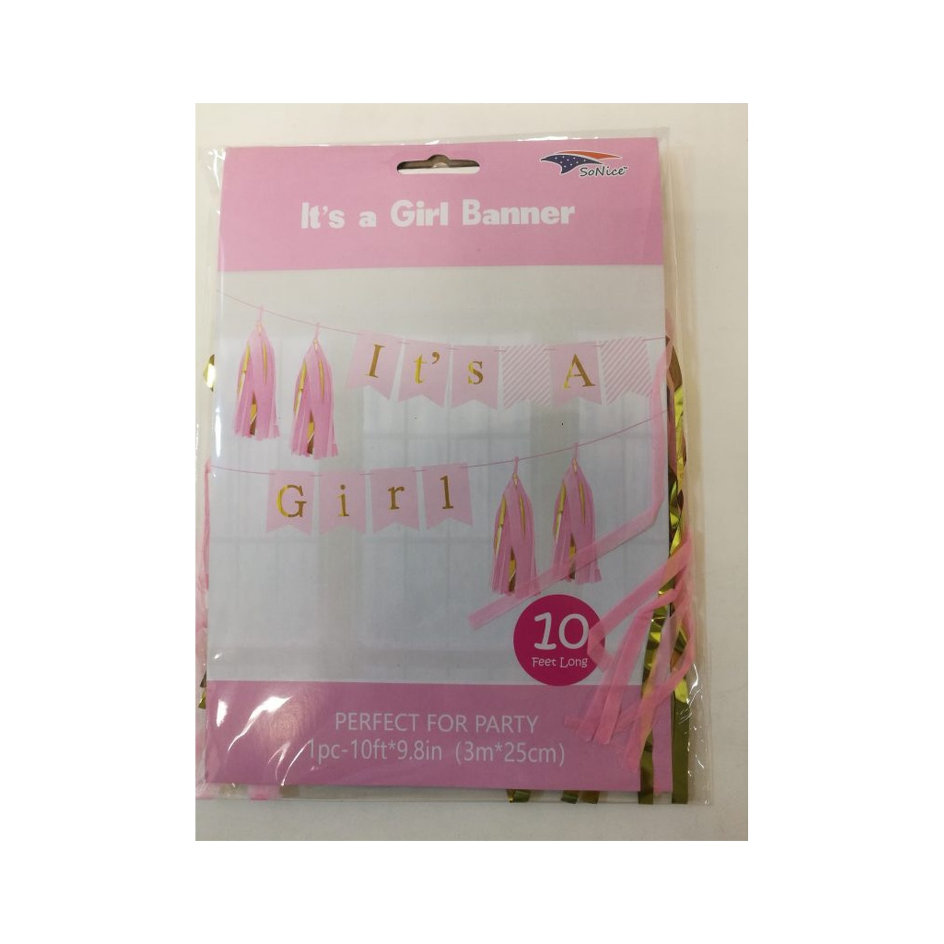 10Ft Tissue Garland It'S A Girl 120Set/Cs