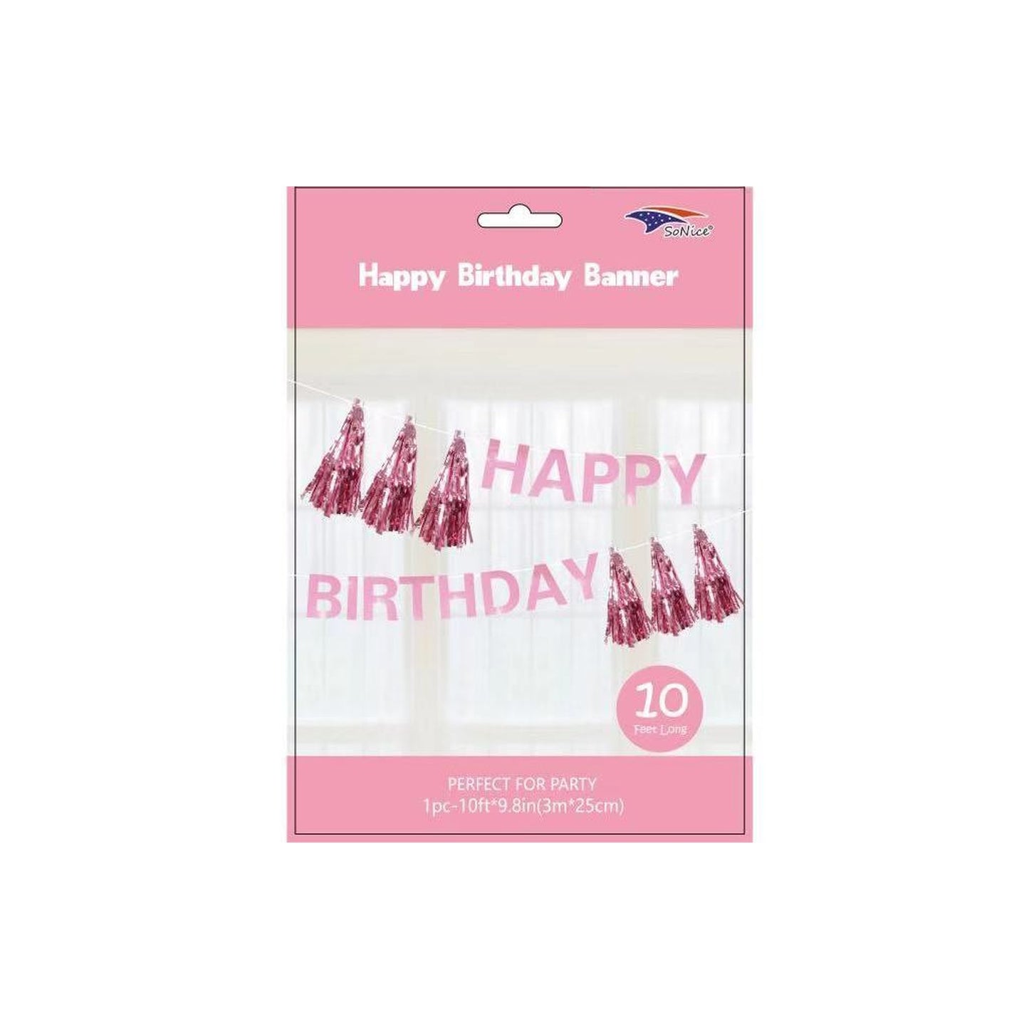 Happy Birthday T/Banner Light Pink