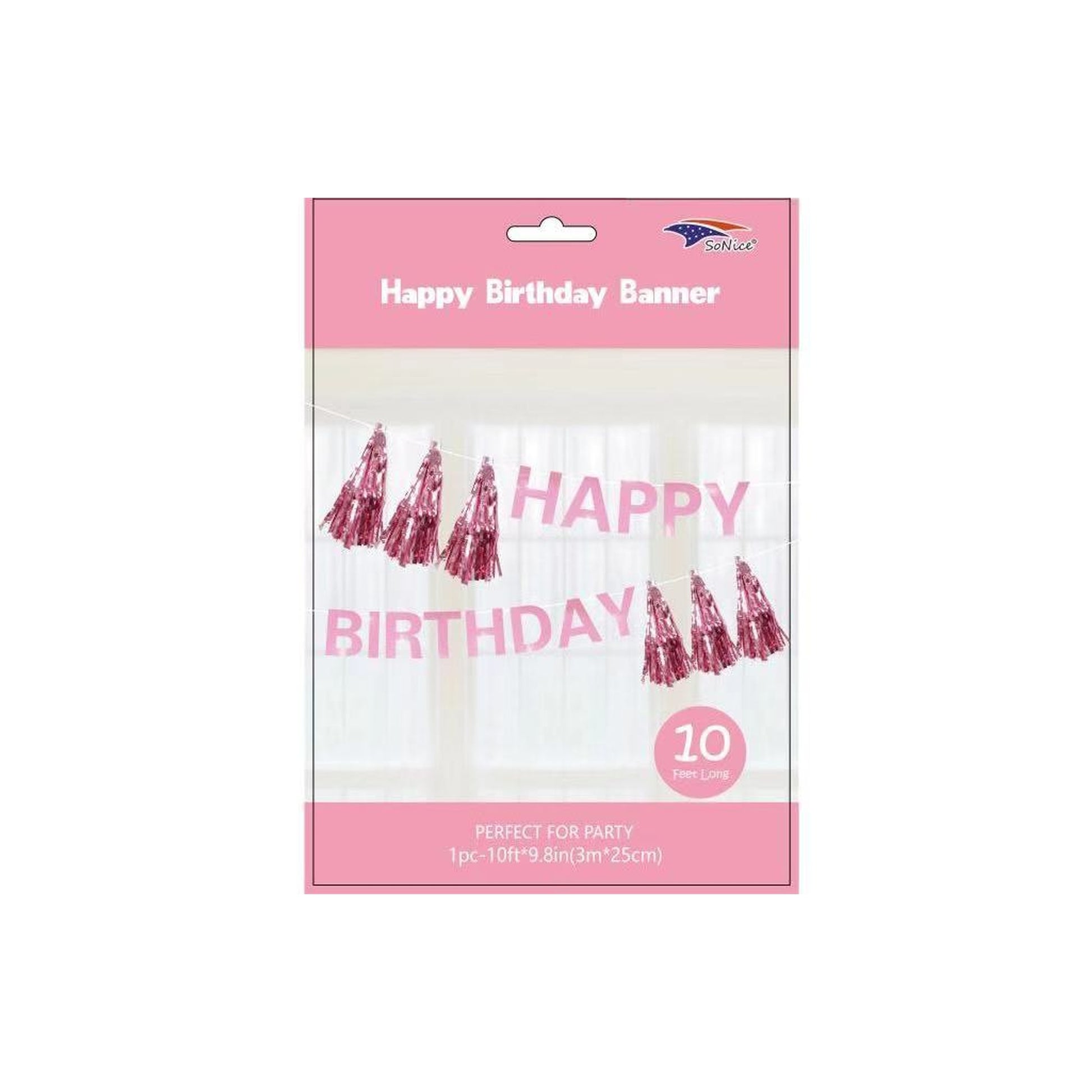 Happy Birthday T/Banner Light Pink