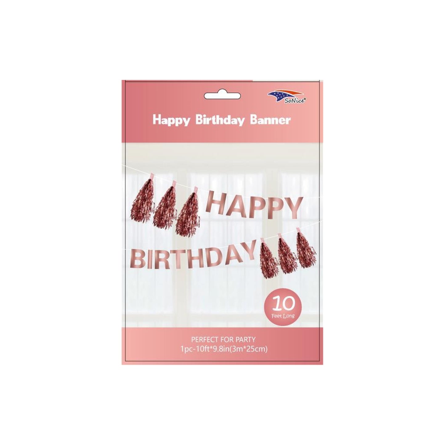 Happy Birthday Banner Rose Gold