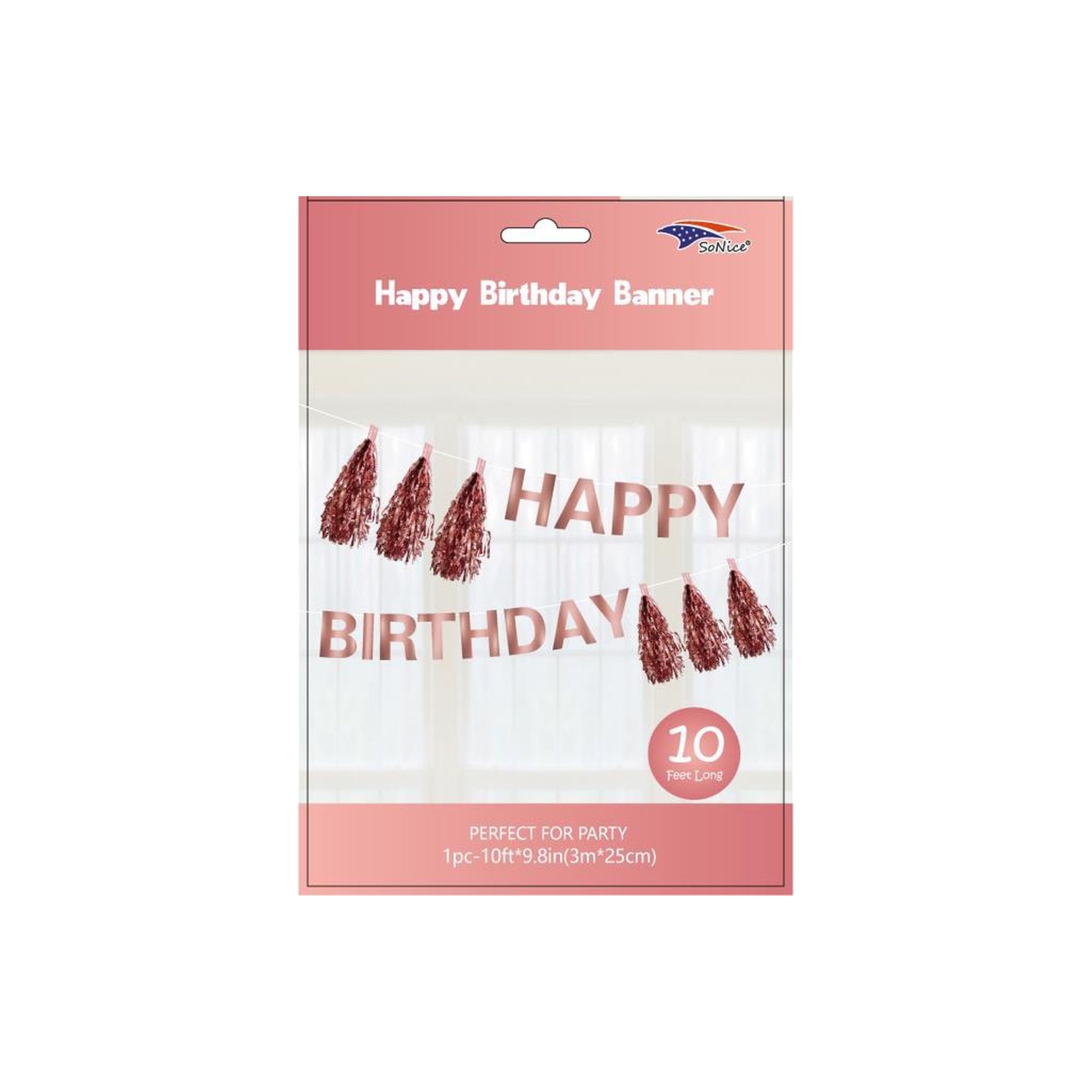 Happy Birthday Banner Rose Gold