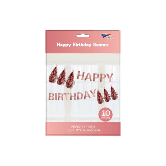 Happy Birthday Banner Rose Gold