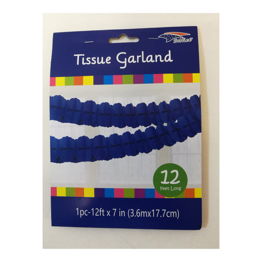 7"X12Ft Tissue Garland Royal Blue 120/case