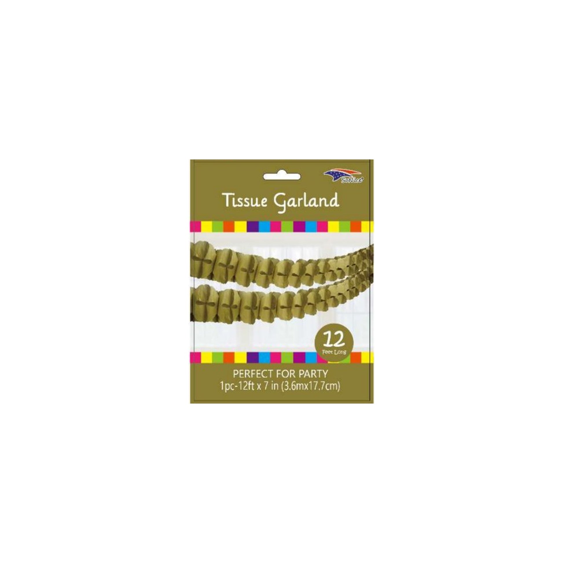 12Ft Garland Metallic Gold