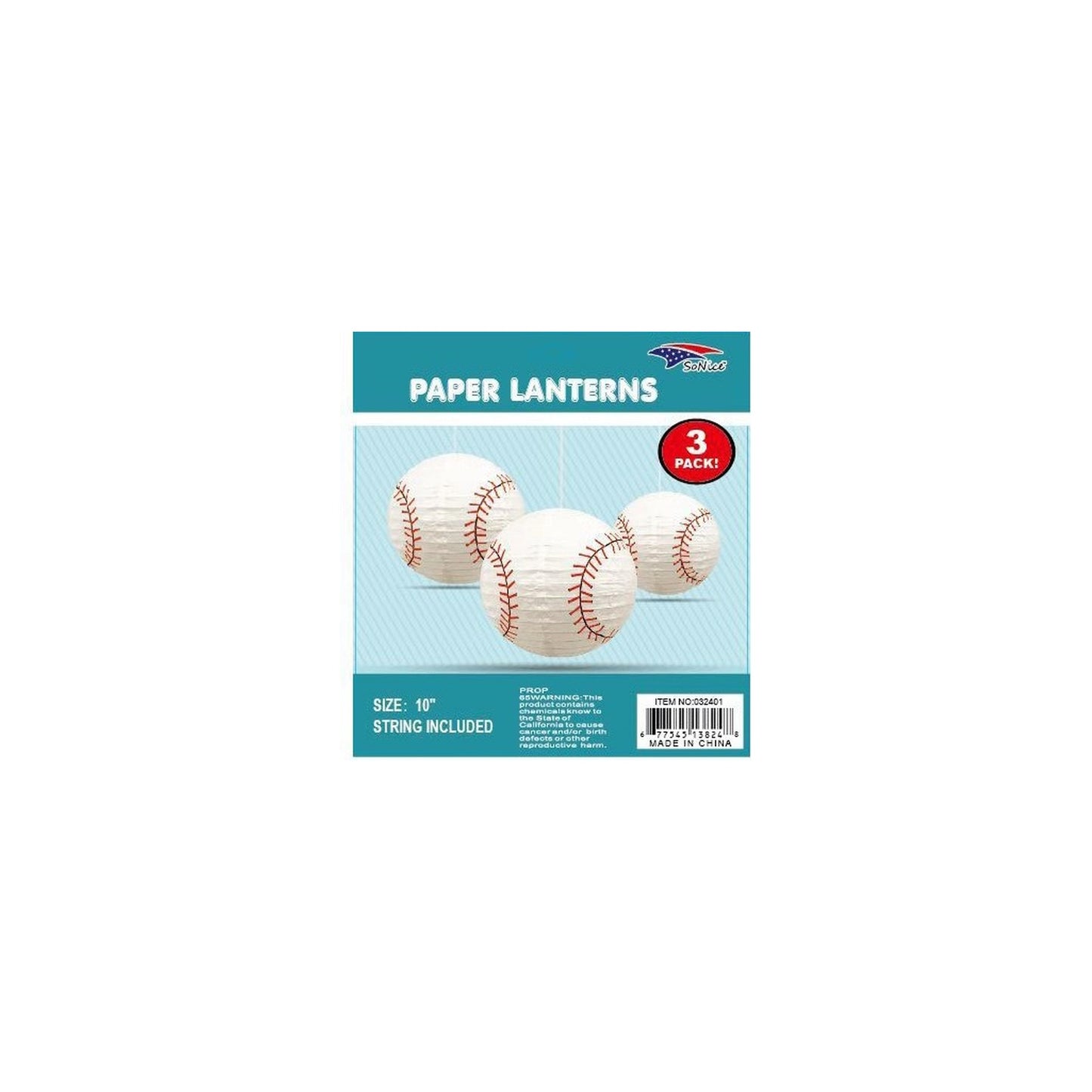 10" Lantern Set Baseball 96Set/Cs(032451)