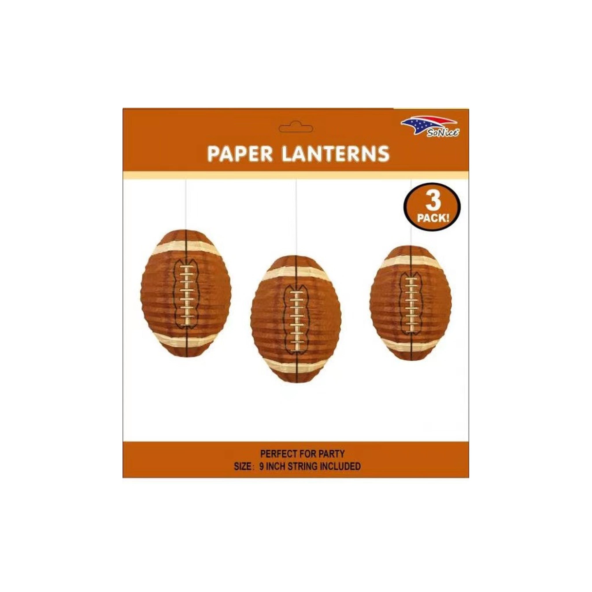 3Pcs 10"Lantern Football 96Set/Cs