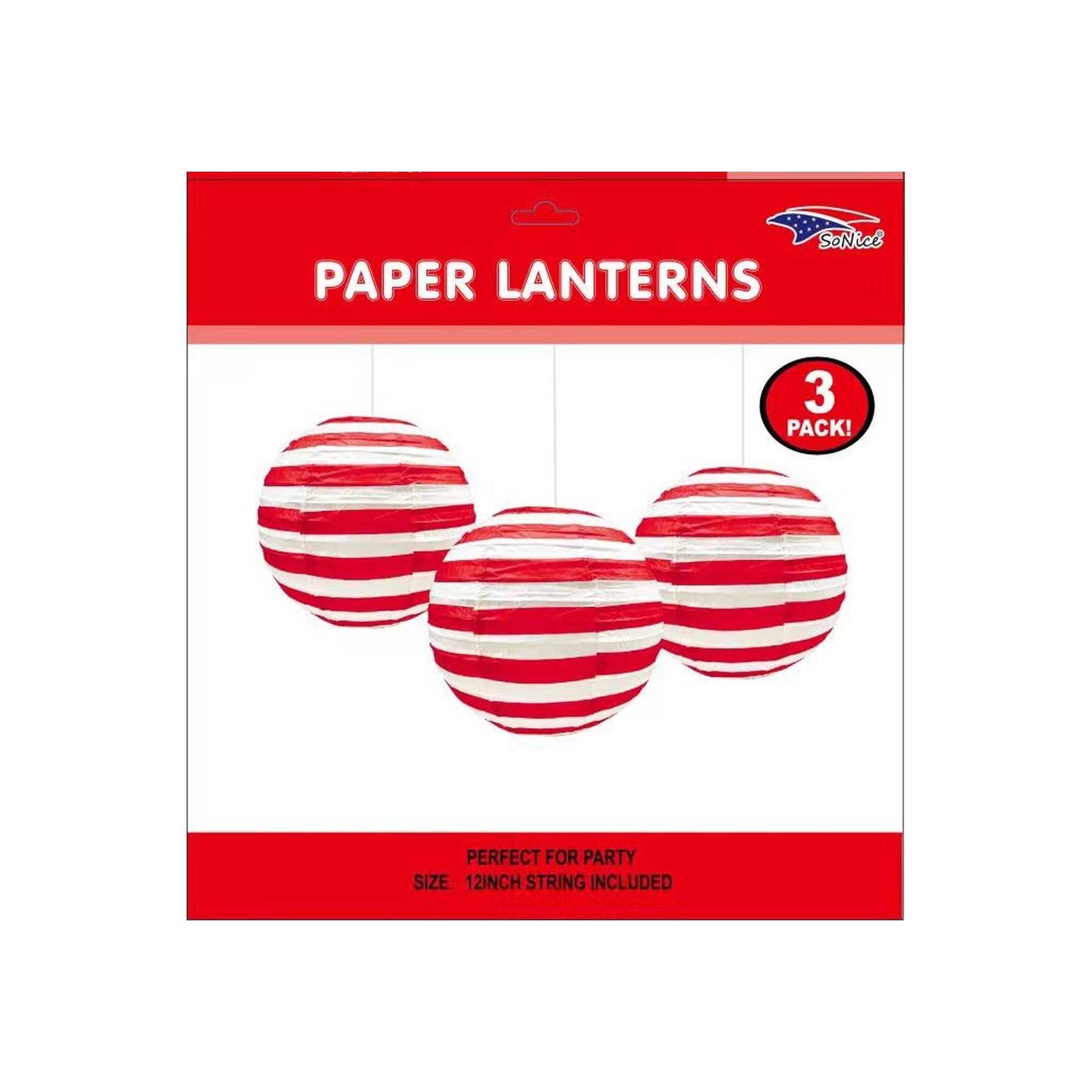 3Pcs 12"Lantern Set Circus 96Set/Cs