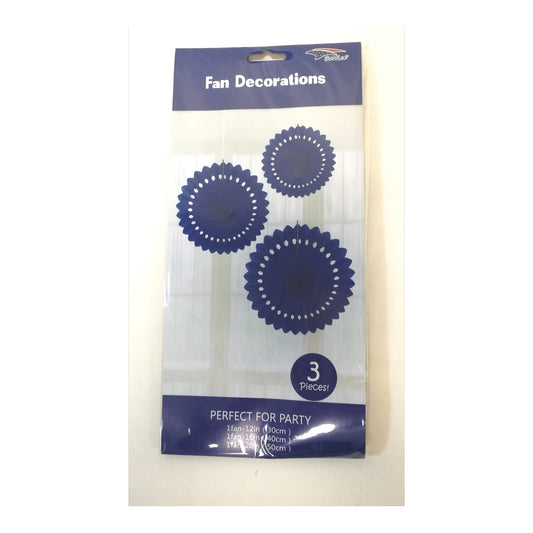 3Pcs Tissue Fans Set Royal Blue 120Set/Cs