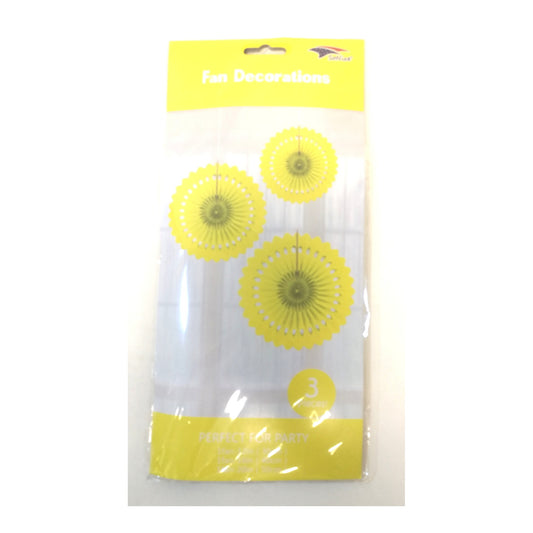 3Pcs Tissue Fans Set Yellow120Set/Cs