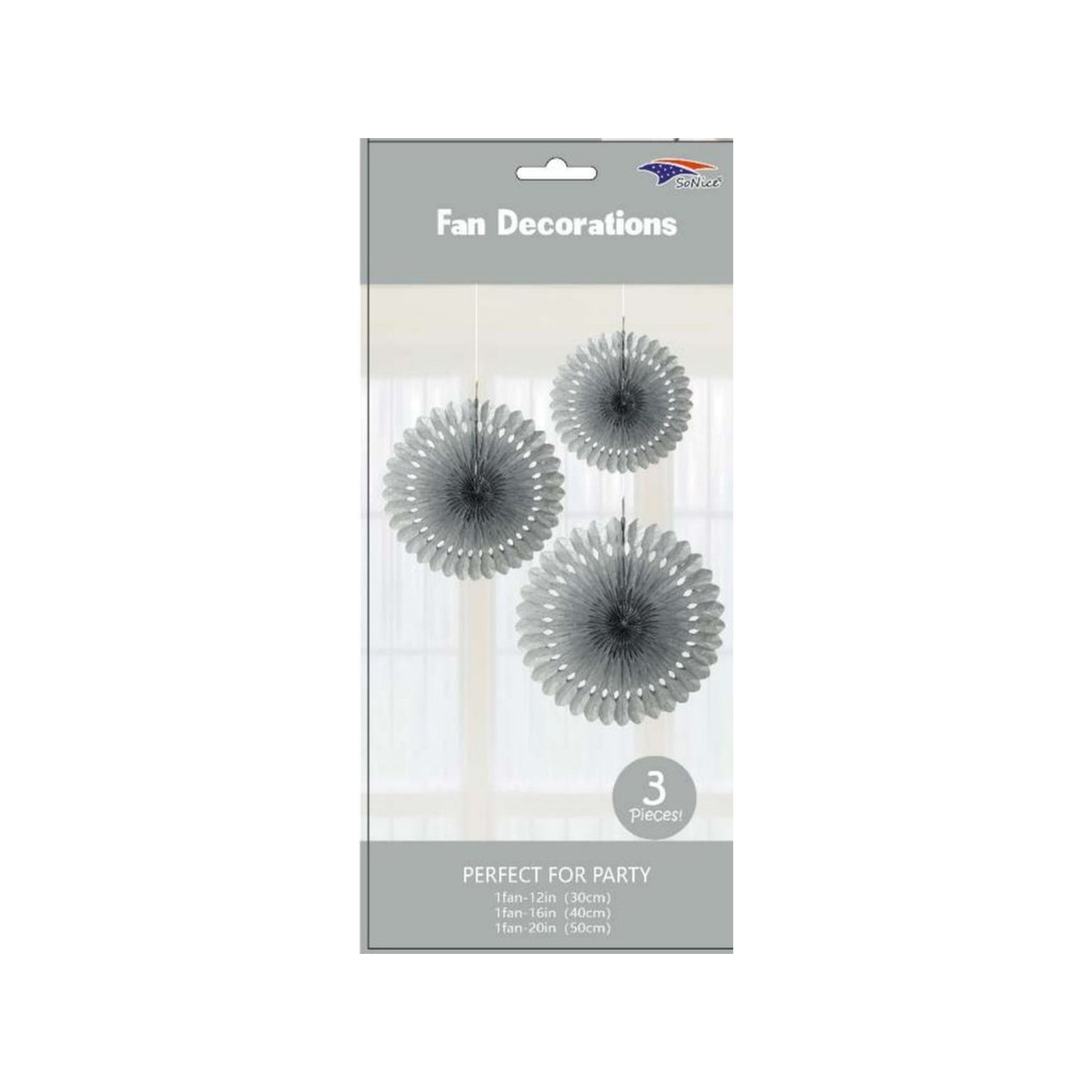 3Pcs Fan Set Shining Silver 120Set/Cs