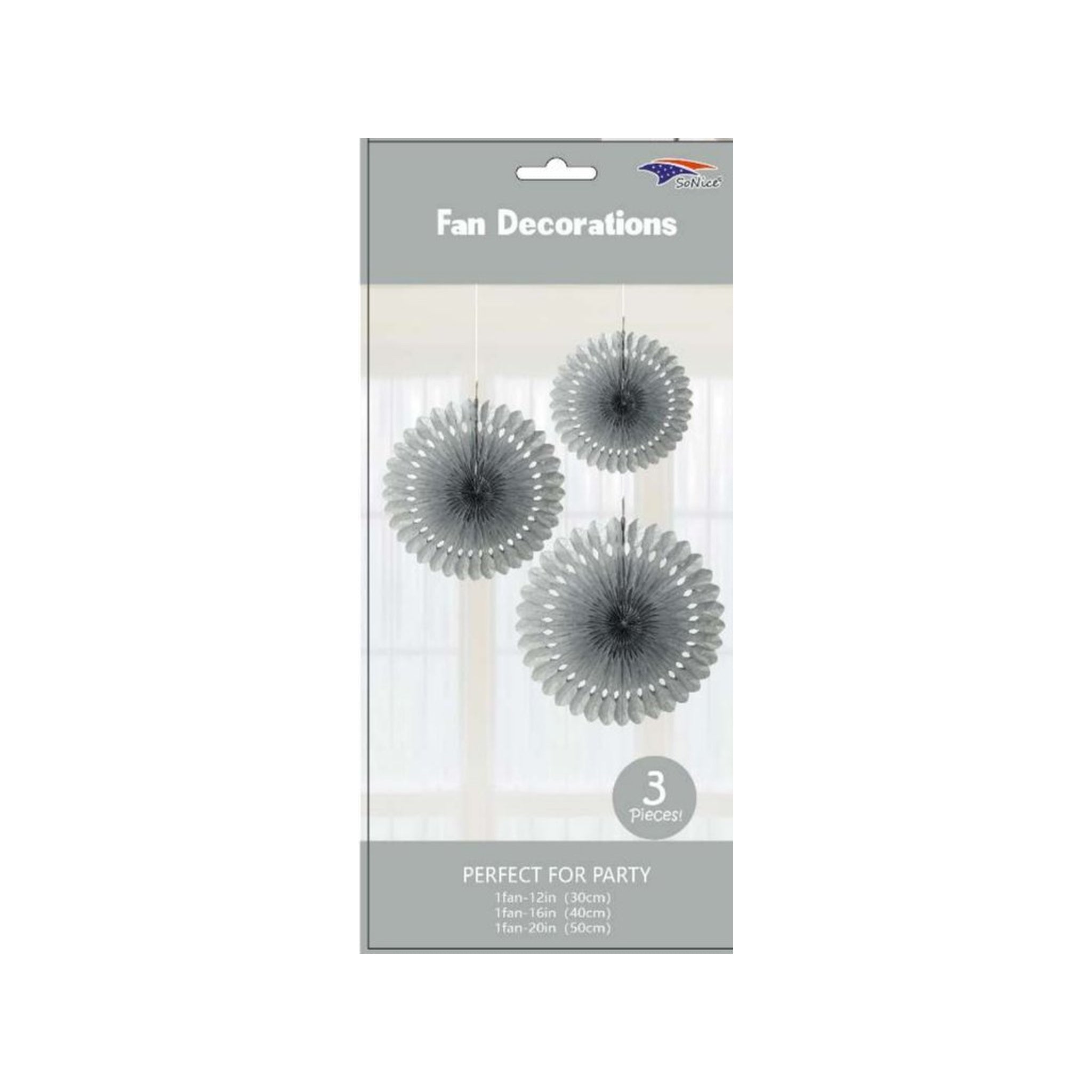 3Pcs Fan Set Shining Silver 120Set/Cs