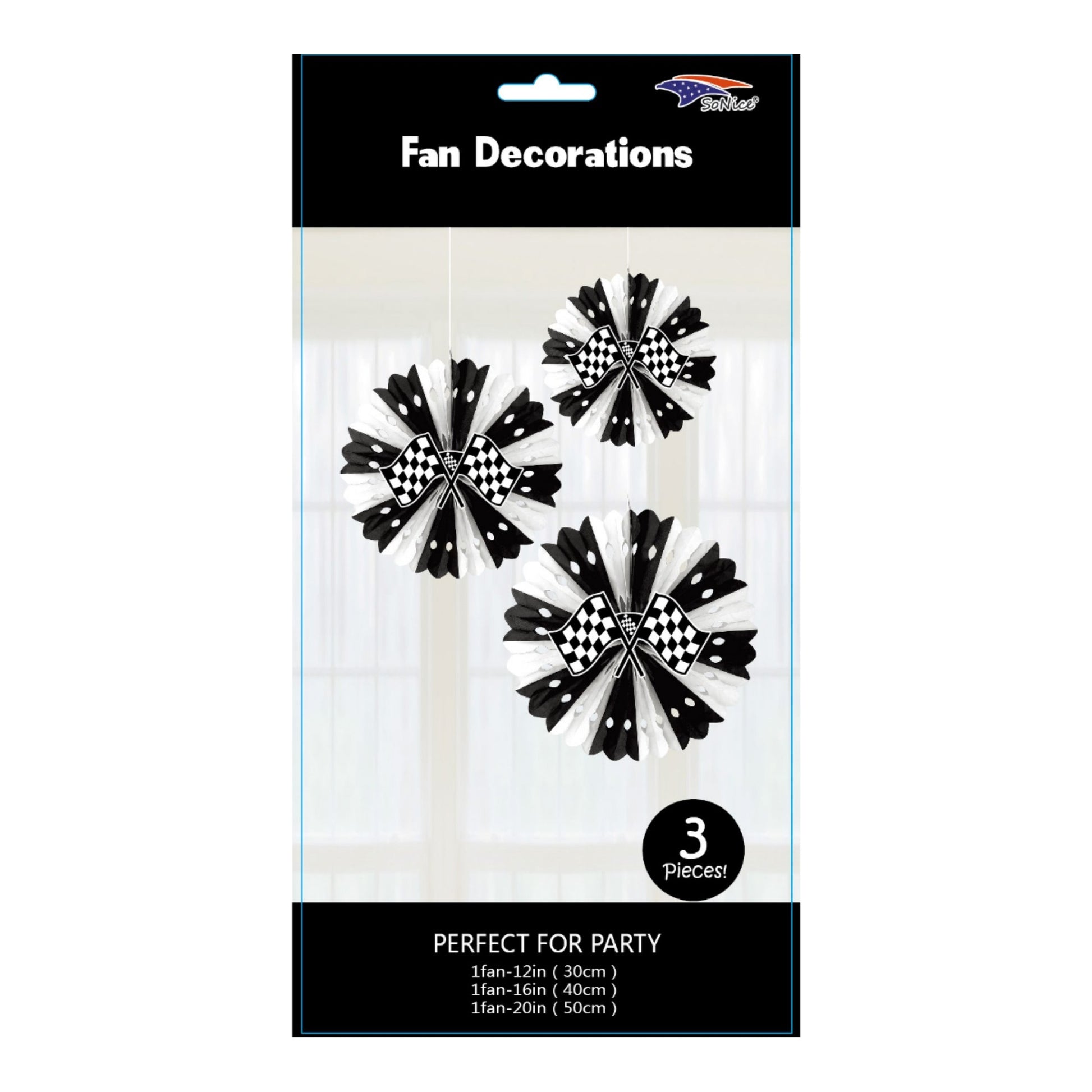 C 3Pcs Fan Set Checker 120Set/Cs