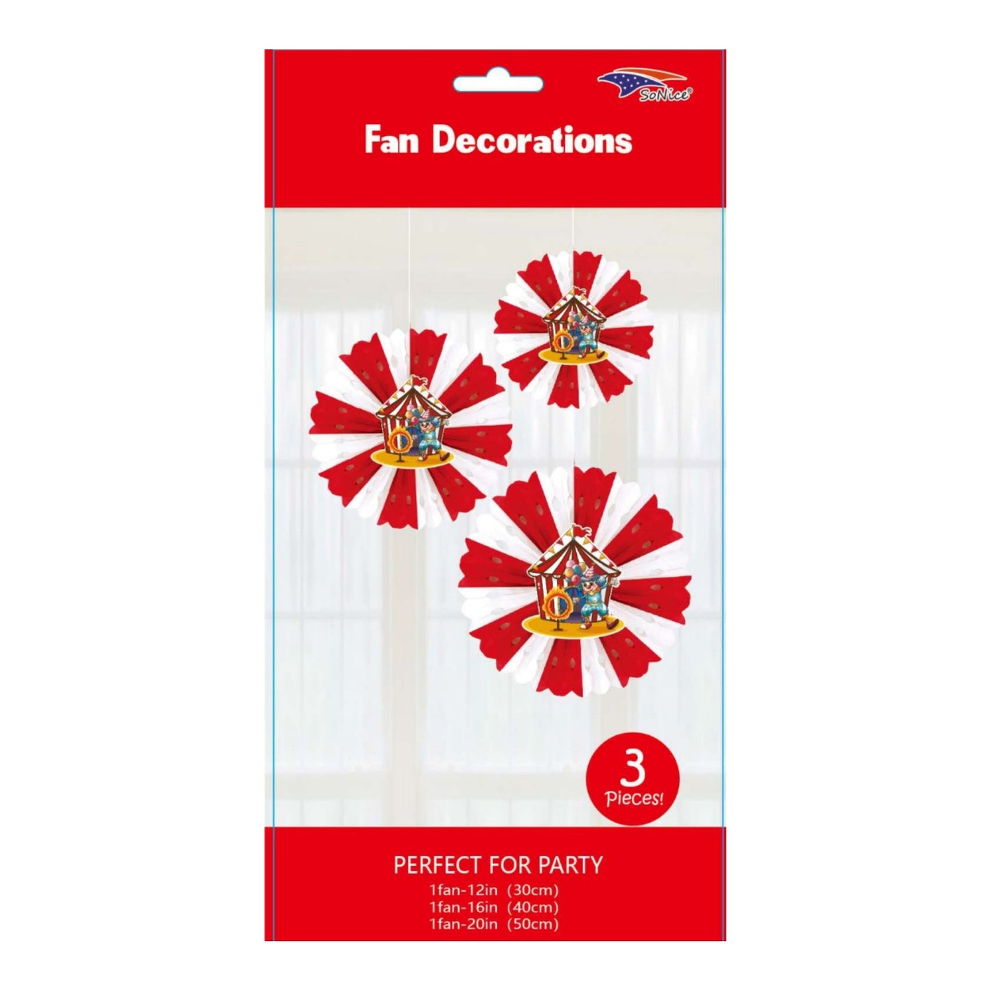 3Pcs Fan Set Circus 120Set/Cs