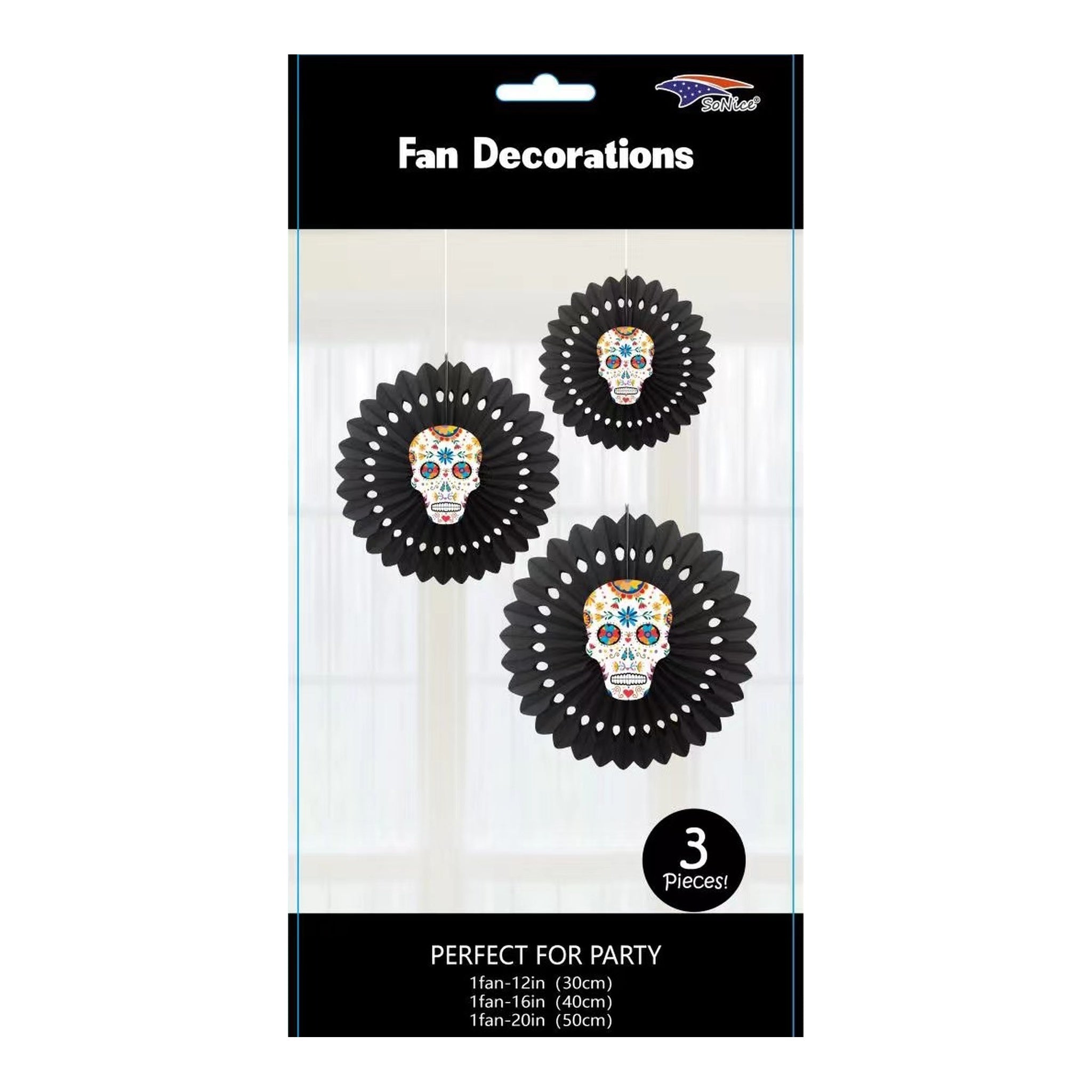 3 ct Fan Set Skull 120Set/Cs