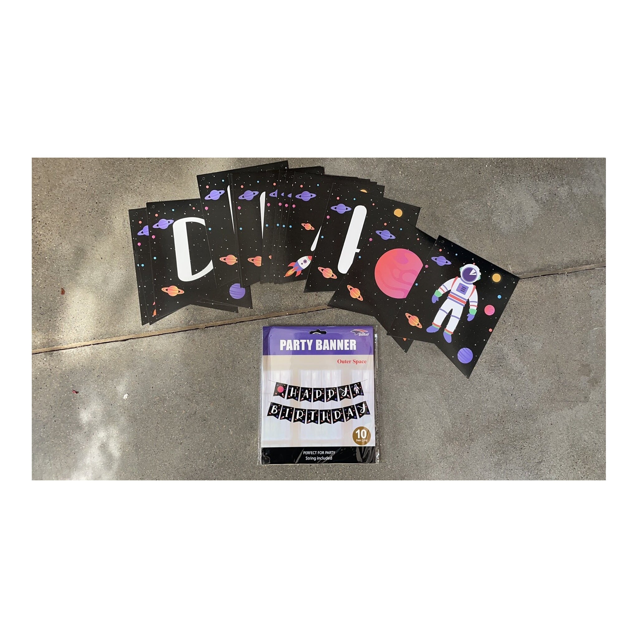 Happy Birthday Banner Outer Space 120/case