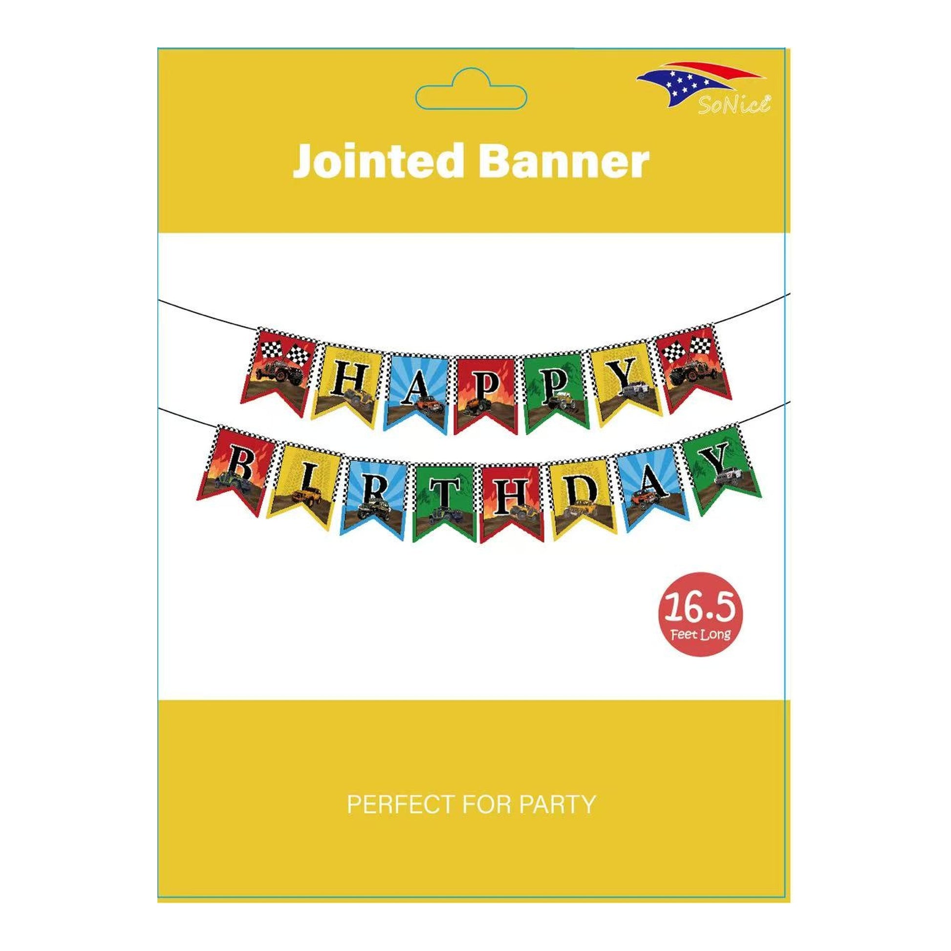 Happy Birthday Banner Monster Truck
