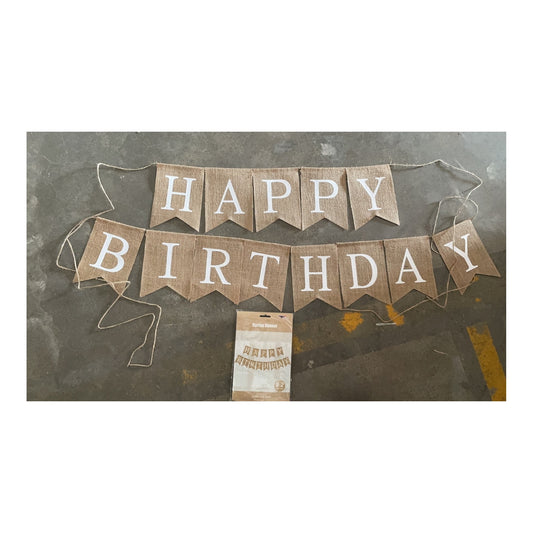 Burlap Banner Happy Birthday
