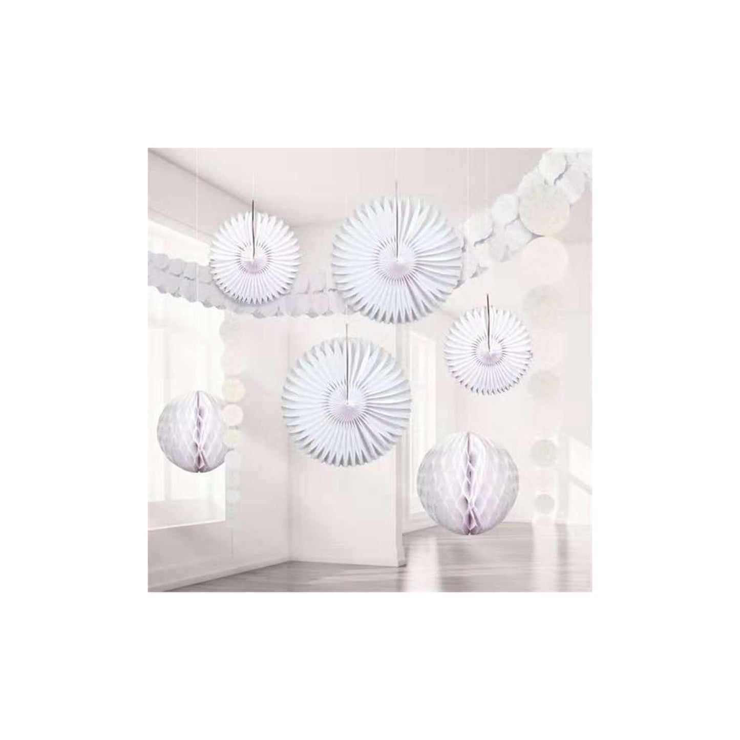 7Pcs Tissue Decoration Set White 48Set/Cs