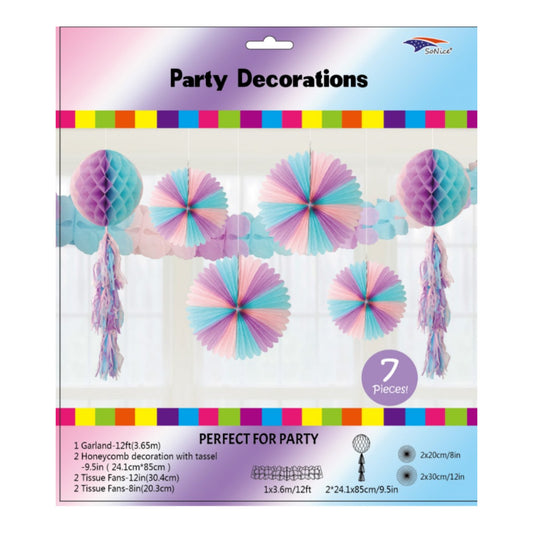 7Pcs T/Decoration Set Pastel 48Set/Cs 036126