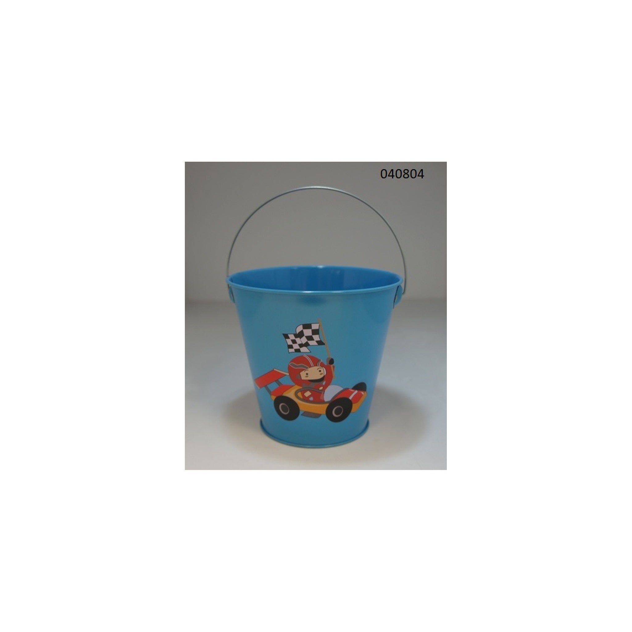 6" Metal Bucket Racing Boy Light Blue