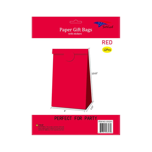 8X10"Craft bags Large/Sticker Red
