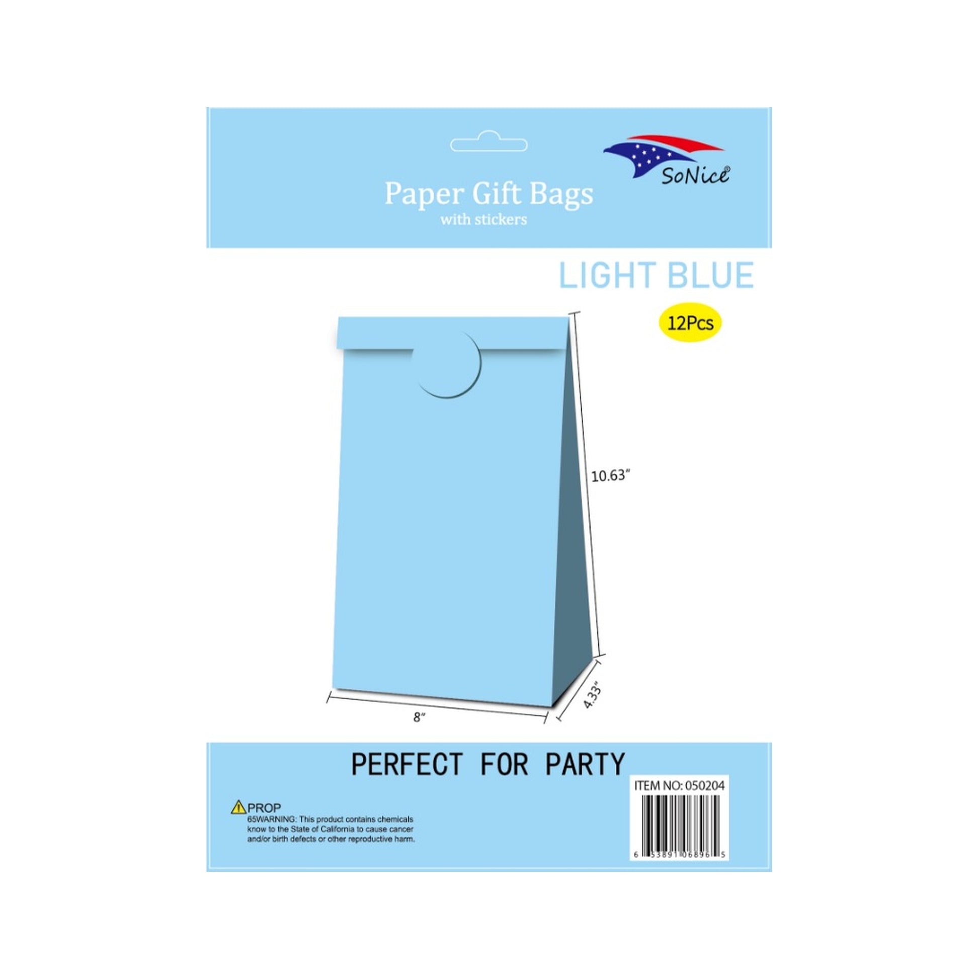8X10"Craft bags Large/Sticker Light Blue