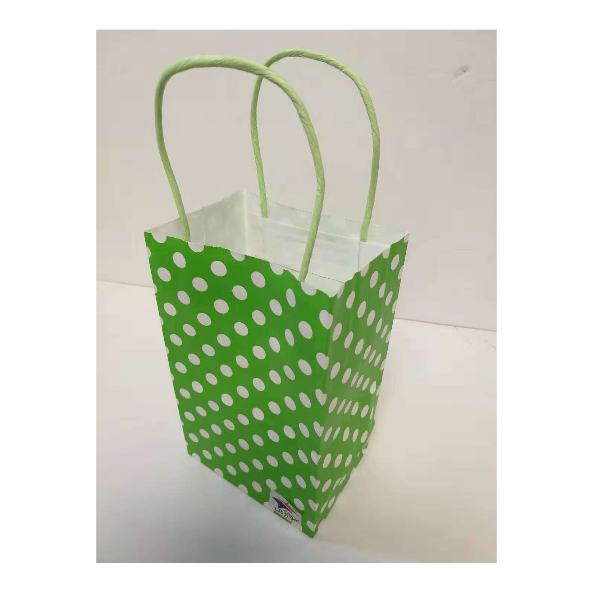 Z-10 5" x 8"Craft Bag Polka Dots Lime Green
