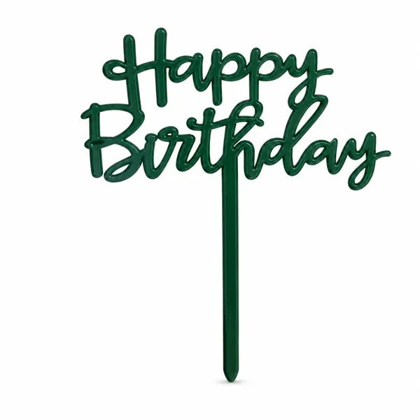 Happy Birthday Emerald Cake Topper